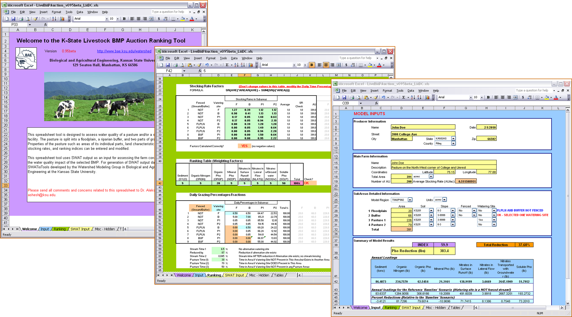 livestock bmp spreadsheet tool